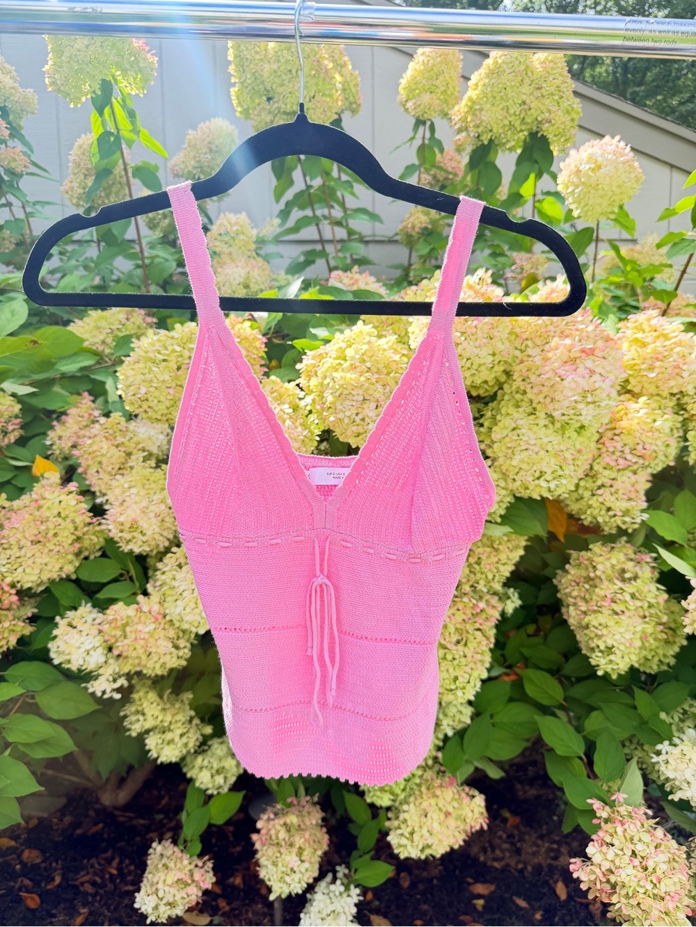 Zara Pink Knit Tie-Front Camisole
